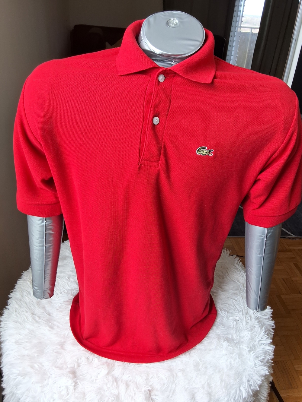 Lacoste Men’s Red Polo Shirt | Classic Croc Logo | Short Sleeve | Size L